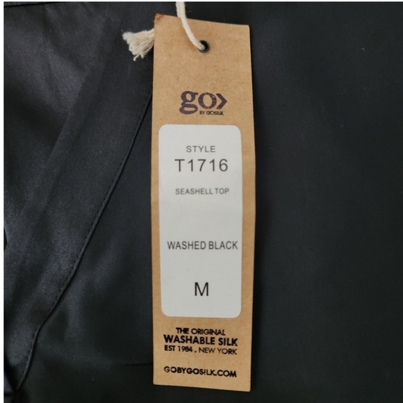 GoSilk go seashell top 100% Silk. Black. Size Medium. New.Your search for the - Picture 9 of 9